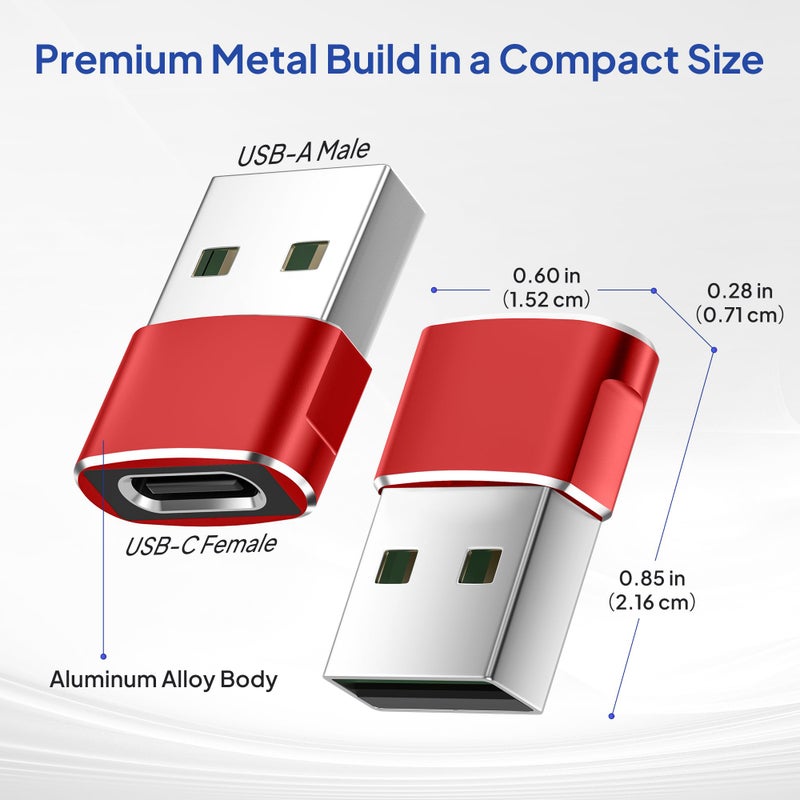 Elebase for Airpods Pro 3 Adapter,USB to USB C Adaptor 4Pack,USBC Female to A Male Cable Connecter for Apple Watch Ultra iWatch 11 10 9 8 7 SE 2,Airpods 4,iPad 8th 9th 10th Air 5th Mini 6th Generation - Image 4