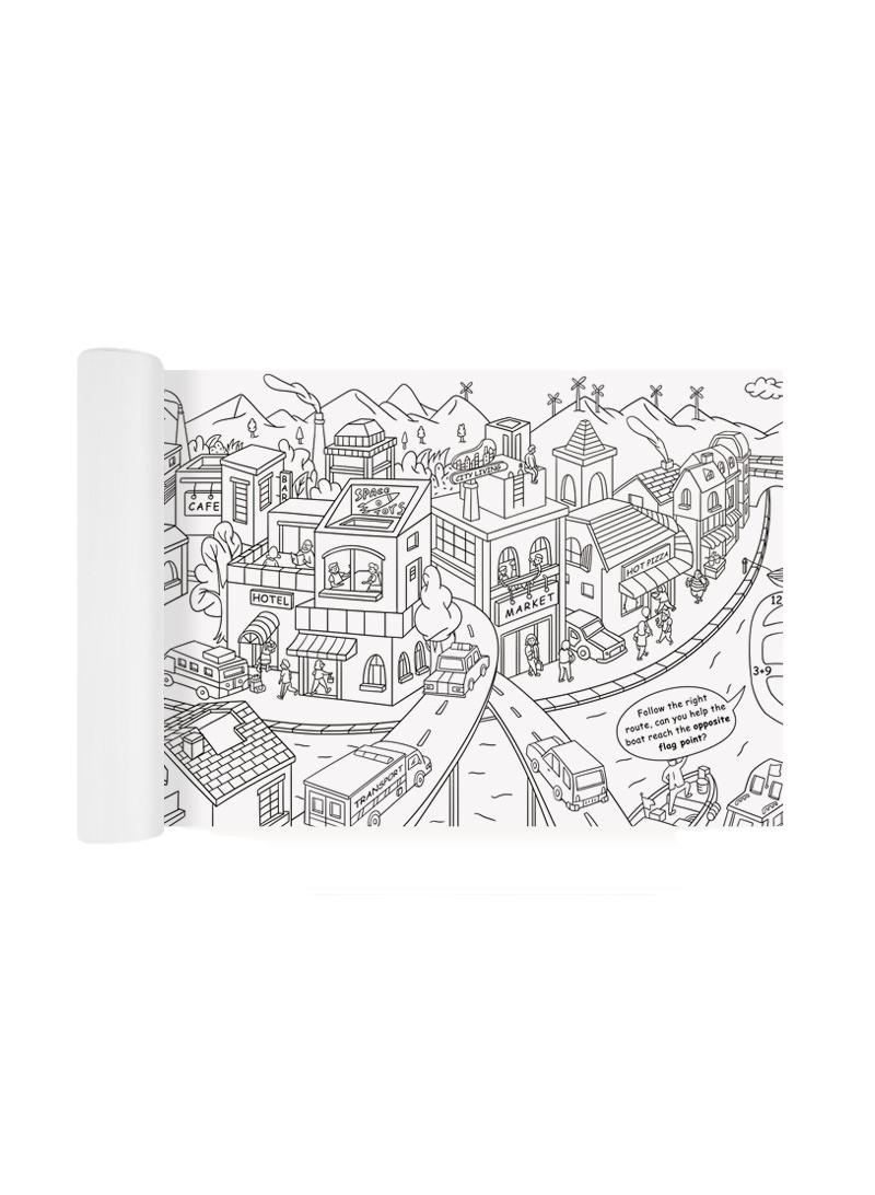 general 10M Theme Scene Painting Colored Paper Children'S Graffiti Color Filling Painting Drawing Paper - Image 1