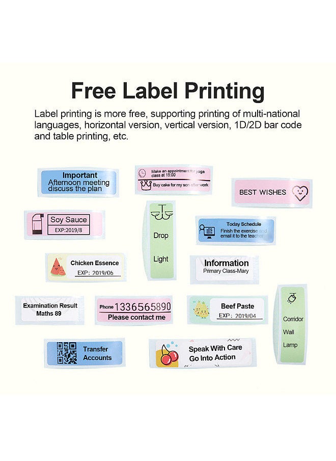 NIIMBOT D110 Label Maker Machine Mini Pocket Thermal Label Printer with 6 Label Rolls All in One BT Connect Prince Tag DIY Date Journal Study Sticker Labeling Machine