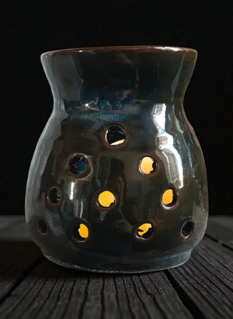 كلور زون بوتري فواحة عطر مصنوعة من الفخار والبورسلين شغل و رسم يدوي مقاس 10 سم  - Image 1