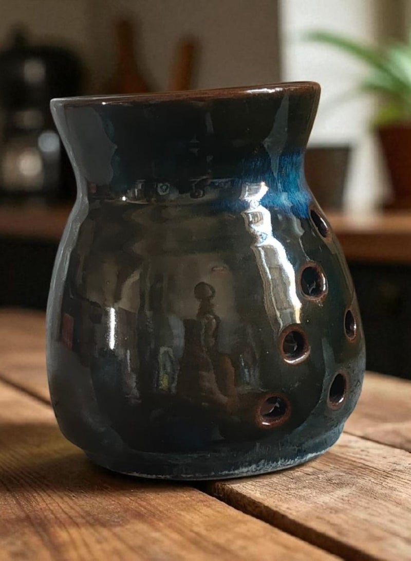 كلور زون بوتري فواحة عطر مصنوعة من الفخار والبورسلين شغل و رسم يدوي مقاس 10 سم  - Image 2