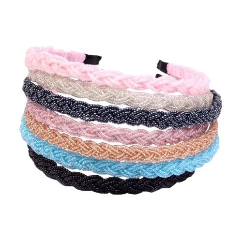 Xiwstar 6Pcs Beaded Hair Hoop Band Fashion Headbands Braided Crystal Beads Hairbands Women Girls Hair Accessoris - Image 1