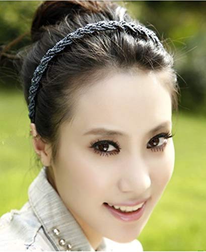 Xiwstar 6Pcs Beaded Hair Hoop Band Fashion Headbands Braided Crystal Beads Hairbands Women Girls Hair Accessoris - Image 2