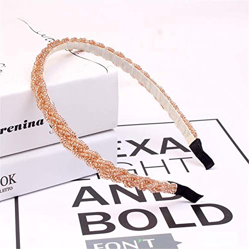 Xiwstar 6Pcs Beaded Hair Hoop Band Fashion Headbands Braided Crystal Beads Hairbands Women Girls Hair Accessoris - Image 5