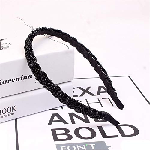 Xiwstar 6Pcs Beaded Hair Hoop Band Fashion Headbands Braided Crystal Beads Hairbands Women Girls Hair Accessoris - Image 3