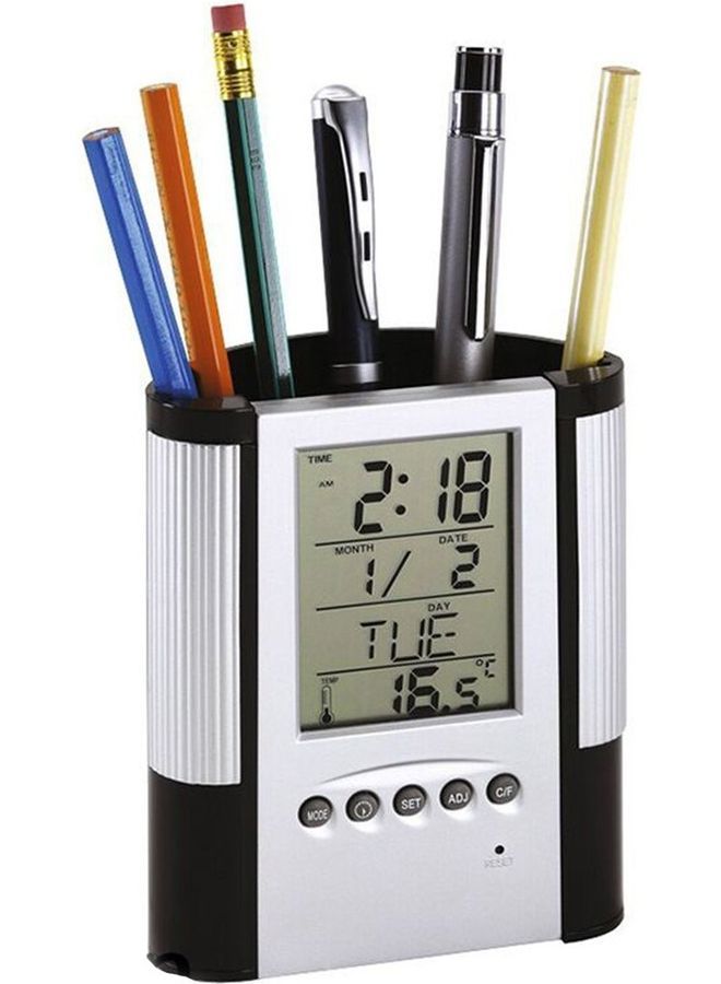 نيبمينينت ساعة منبه إلكترونية متعددة الوظائف بتصميم قلم متعدد الألوان 12x10x5.5سم - Image 1