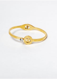 Stainless Steel 316 Bangal Bracelet with a Zircon Stone Premium Quality & Against Color Change