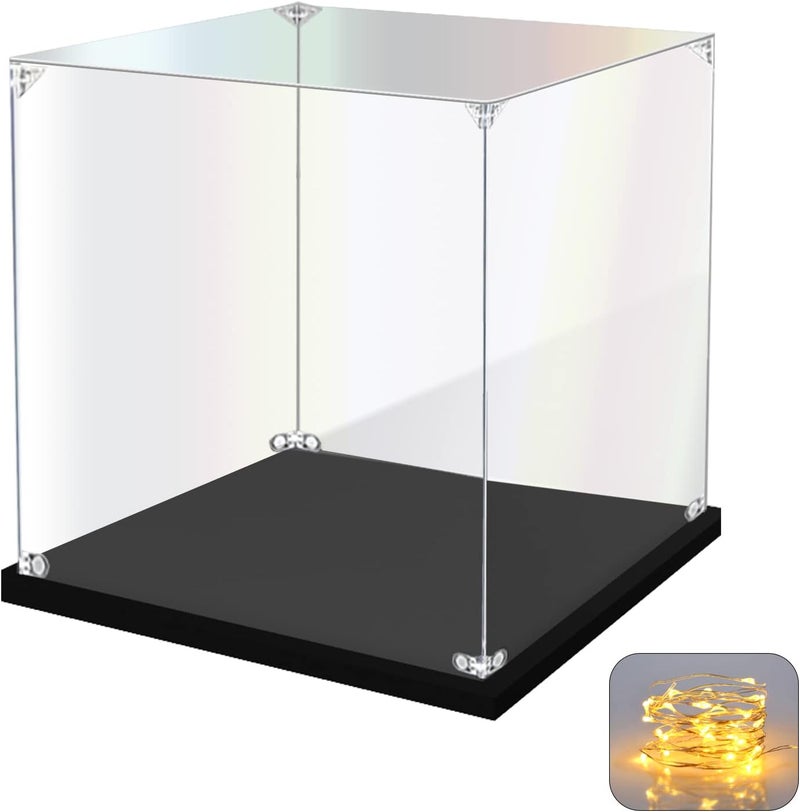 KOLIPI Acrylic Display Case for Collectibles Assemble Clear Acrylic Display Box for Lego Alternative Glass Case for Display Figures Doll Toys Home Storage(10x10x10 inch, 25x25x25 cm) - Image 1