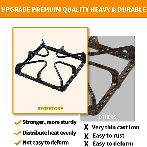 atgestore Upgraded WB31K10034 Stove Grate Replacement Parts for GE Stove Parts XL44 Range Burner Grates GE Cooktop Parts Cast Iron Grate JGBP29MEM1BS General Electric Gas Range Parts Stove Top Grate Rack 4 Pcs - Image 5