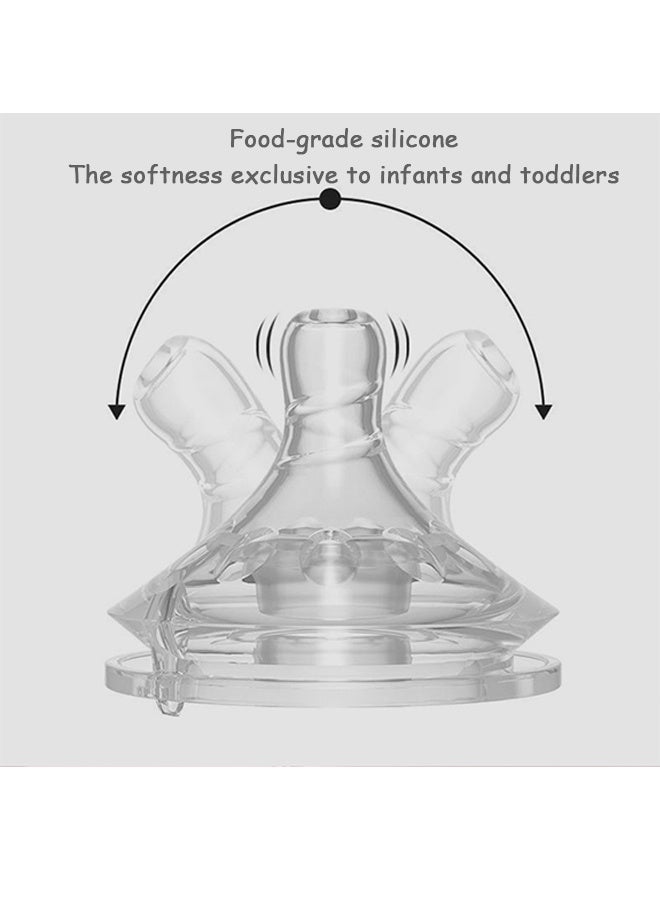 GD 3 PCS Natural Feeding Bottle Nipples, Leak-Proof Replacement Silicone Bottle Spouts Nipple, Anti-Colic Soft Silicone Teats - Image 3