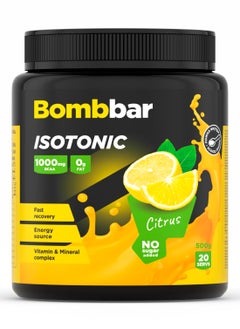 BOMBBAR Isotonic Powder Drink Citrus with BCAA, Vitamins and Minerals – No Sugar Added, 500g  - Image 1