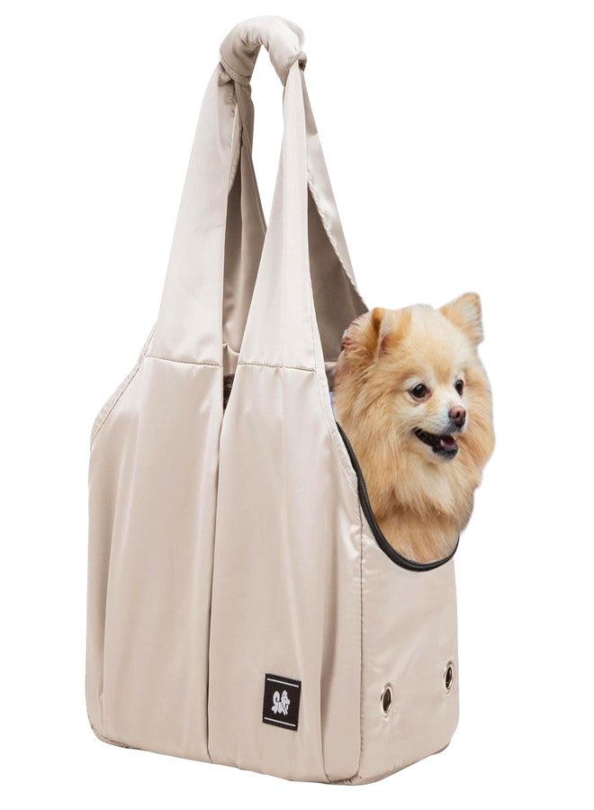 TARFEPA Dog Purse Carrier for Small Dogs Cat Rabbit with 4 Large Pockets, Lightweight Soft-Sided Pet Carriers Up to 15lbs, Puppy Tote Bag, Outings, Travel, Vet - Beige - Image 1
