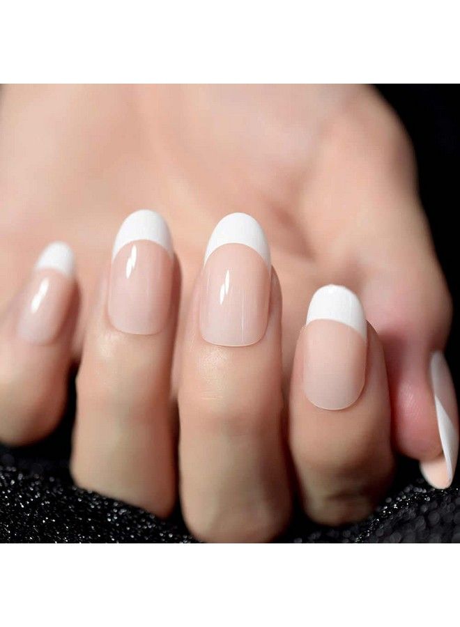 Store2508 Press On French Nails Set 24 Pcs With Nail Glue & Nail Buffers - Image 3