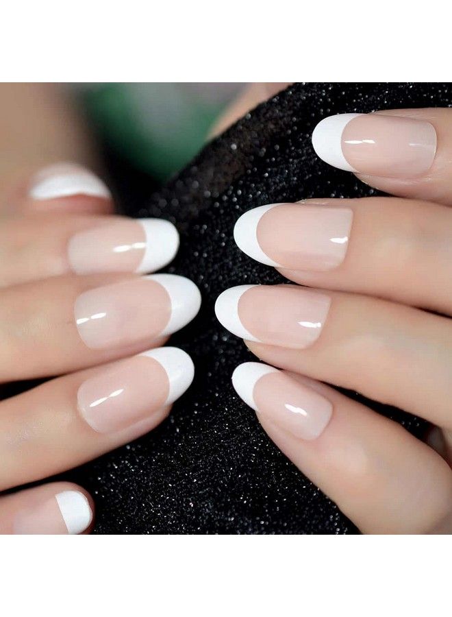 Store2508 Press On French Nails Set 24 Pcs With Nail Glue & Nail Buffers - Image 1