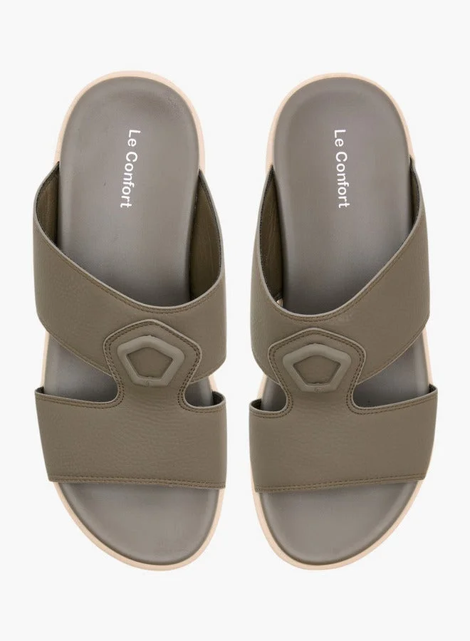 Le Confort Men's Textured Slip-On Cross Strap Sandals