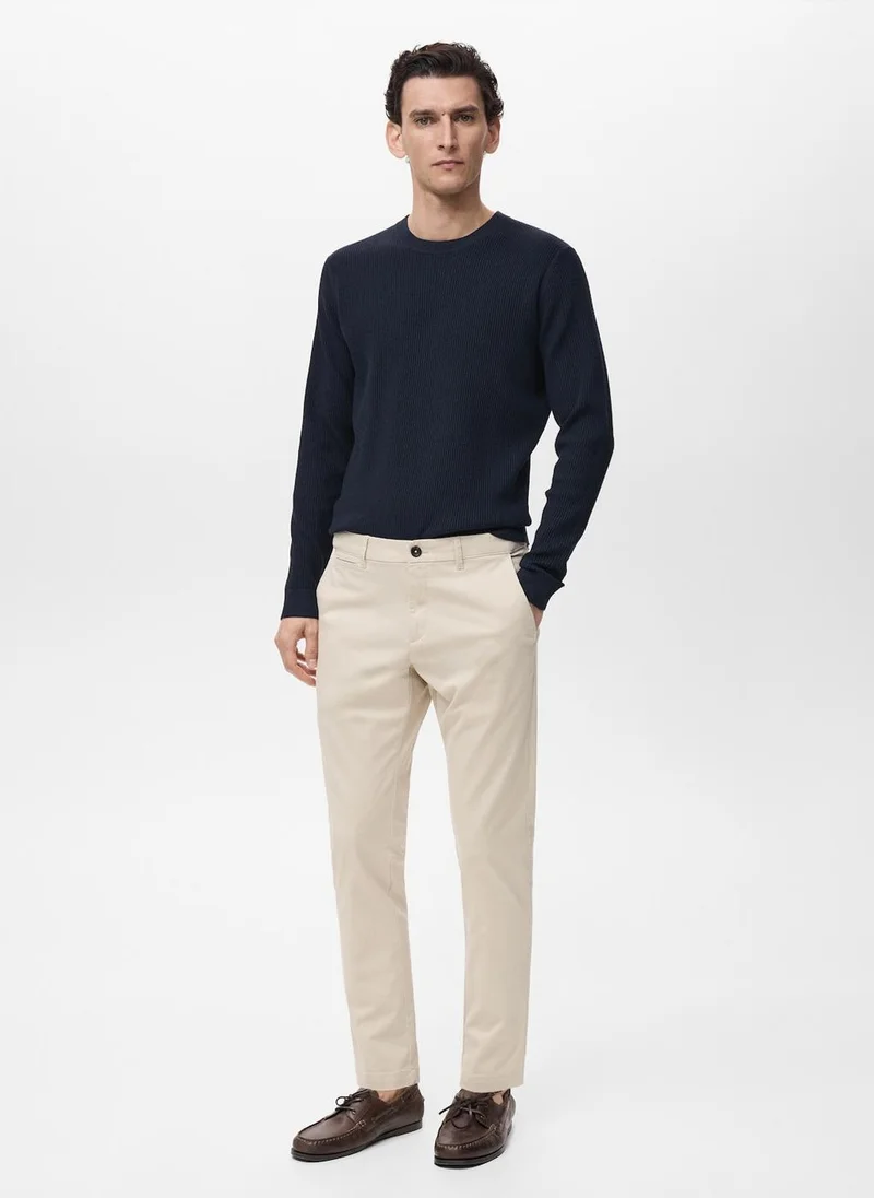 Mango Man Prato cropped tapered chino trousers