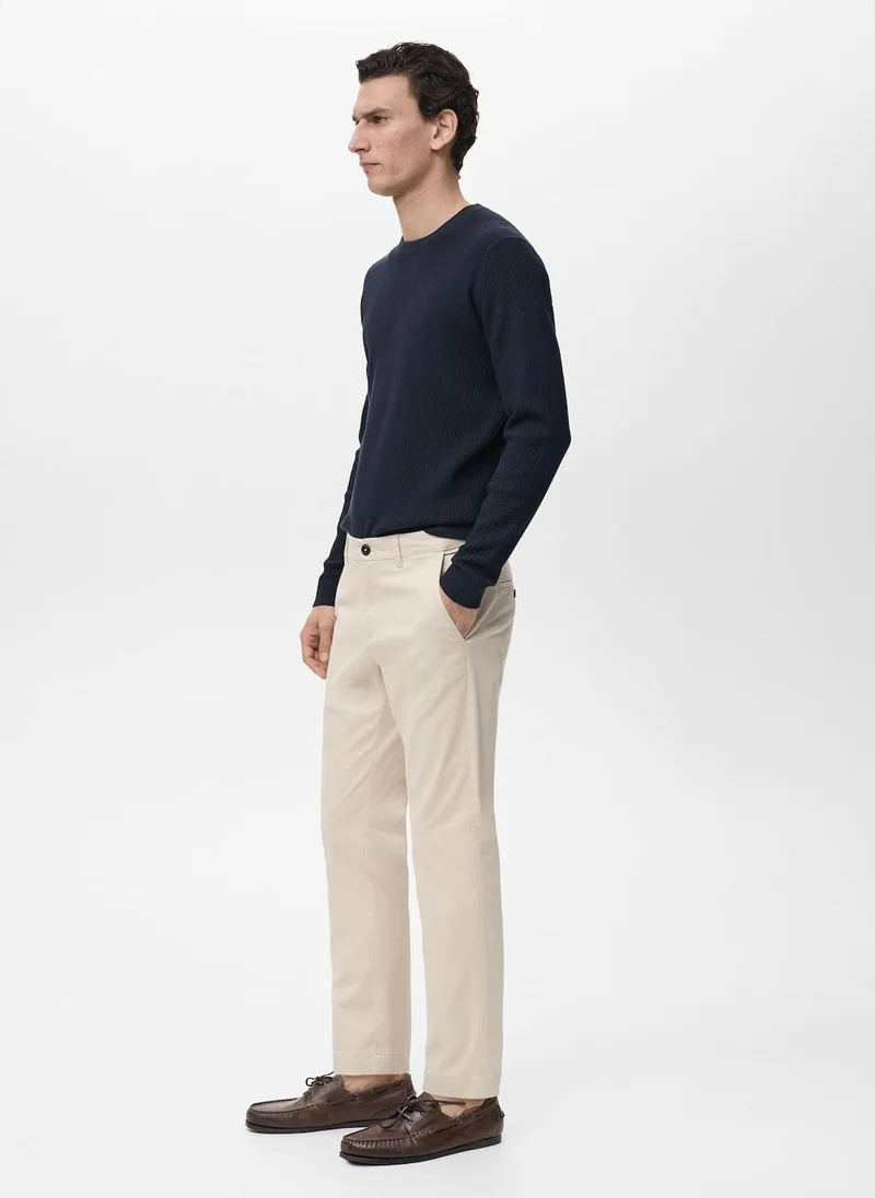 Mango Man Prato cropped tapered chino trousers