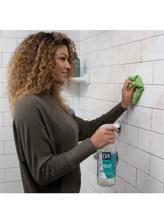 BETTER LIFE Bathroom Cleaner - Tea Tree Bathtub & Shower Cleaner Spray for Glass and Tile - Foaming Mold and Mildew Remover for Tub Works on Hard Water Stains - 32oz (Pack of 2)