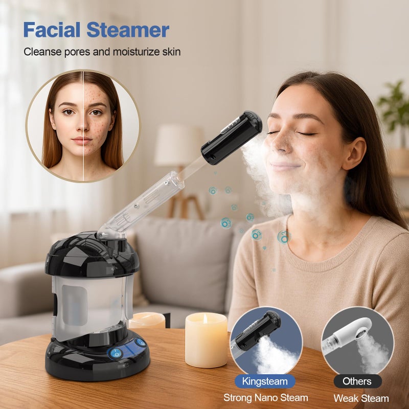 Kingsteam Hair Steamer Kingsteam 2 in 1 Ozone Facial Steamer, Design for Personal Care Use at Home or Salon Barber - Image 4