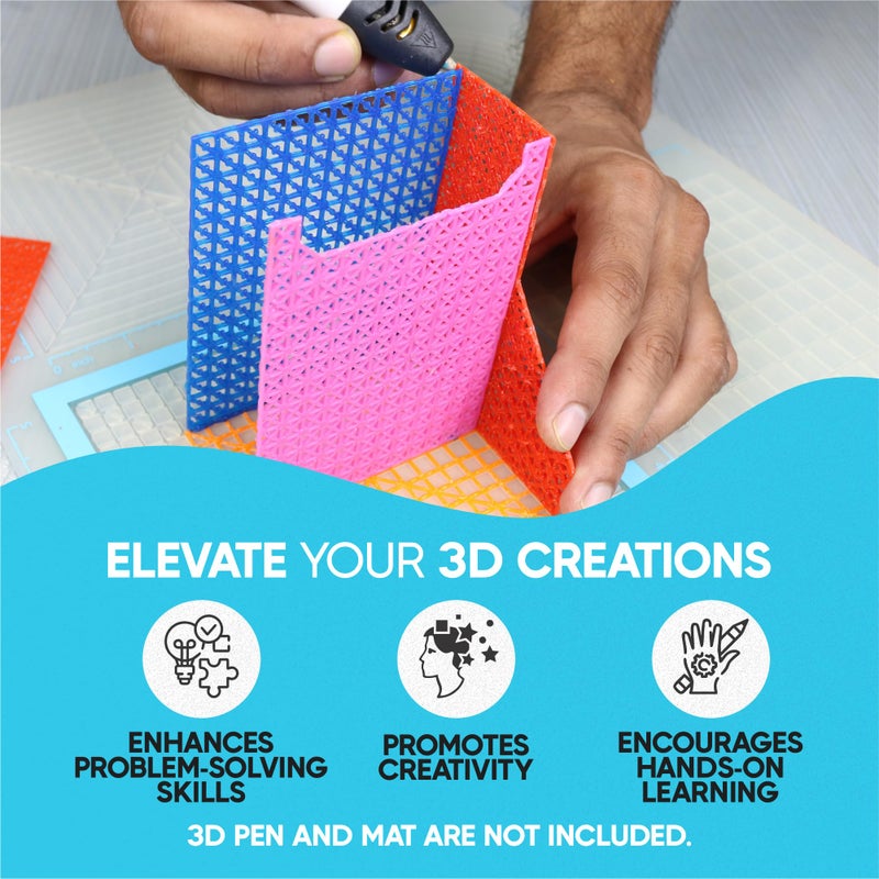 3Dmate 3D Pen Paper Stencils for Flower Pot, Pen Holder, School Bus, Bird House, Bicycle - Compatible with 3Dmate Base 3D Pen (Mat Not Included) - Image 3