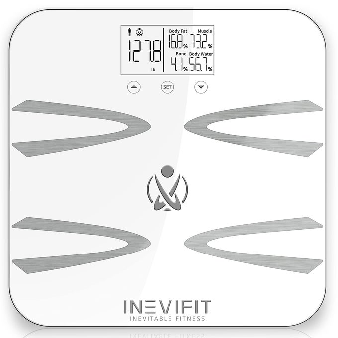 BODYANALYZER SCALE HIGHLY ACCURATE DIGITAL BATHROOM BODY COMPOSITION ANALYZER MEASURES WEIGHT BODY FAT WATER MUSCLE BMI VISCERAL LEVELS BONE MASS FOR 10 USERS INCLUDES BATTERIES