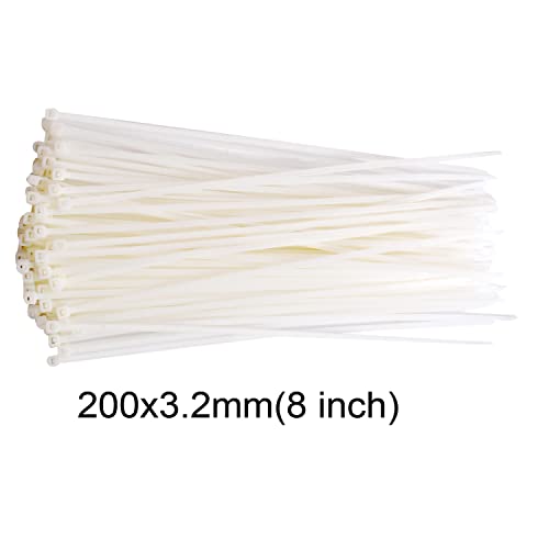 OVG Nylon Self Locking Cable Ties, White (150 mm × 3.2 mm, 6 Inch, Pack of 200 Pcs) Heavy Duty Strong Zip Ties Teeth Grip Fastener Organizer Tie (200, 6 inch 150mm × 3.2mm) - Image 2