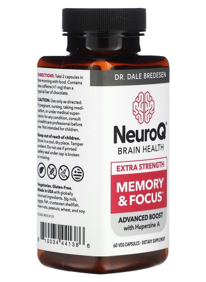 LifeSeasons NeuroQ Brain Health Memory & Focus Extra Strength 60 Veg Capsules - Image 2