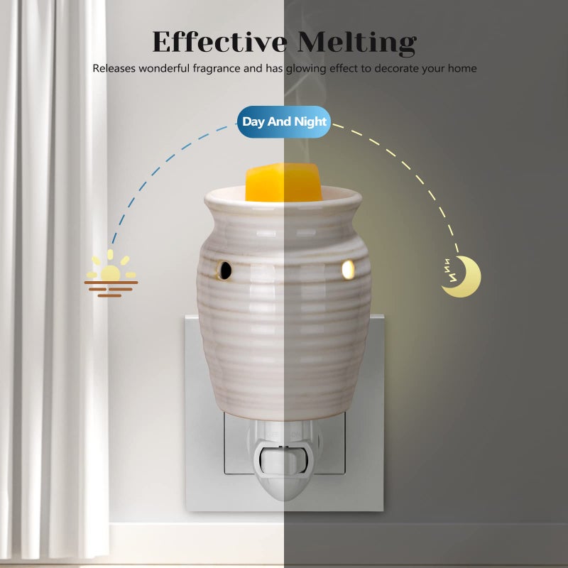 STARMOON STAR MOON Ceramic Pluggable Wax Melt Warmer, Diffuser for Fragrance Oil, Candle Melter Plug in Wall for Home, Office and Spa, Ideal Gifts, with Two Bulbs - Image 5