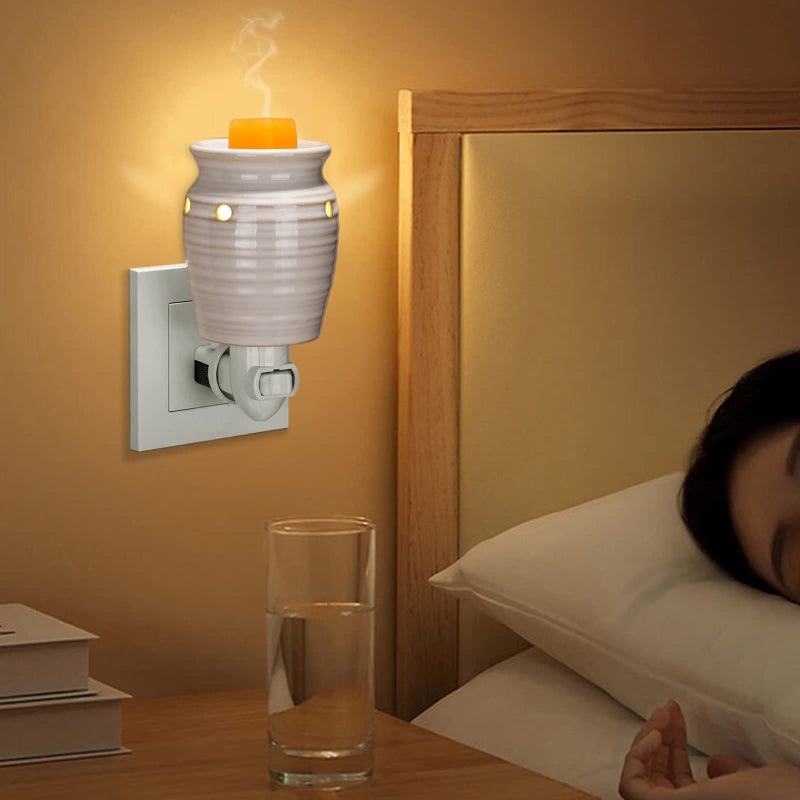 STARMOON STAR MOON Ceramic Pluggable Wax Melt Warmer, Diffuser for Fragrance Oil, Candle Melter Plug in Wall for Home, Office and Spa, Ideal Gifts, with Two Bulbs - Image 4