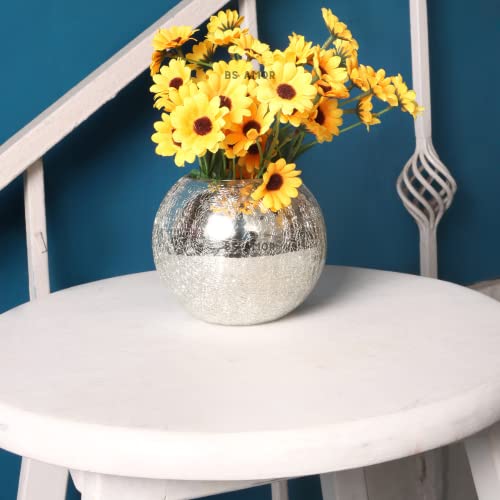 BS AMOR Artificial Flowers - Home Decoration Gift Items for Living Room Corner Table Top Bedroom Wedding (Pot Not Included, 2 Sunflower Bunch, Yellow - Image 5