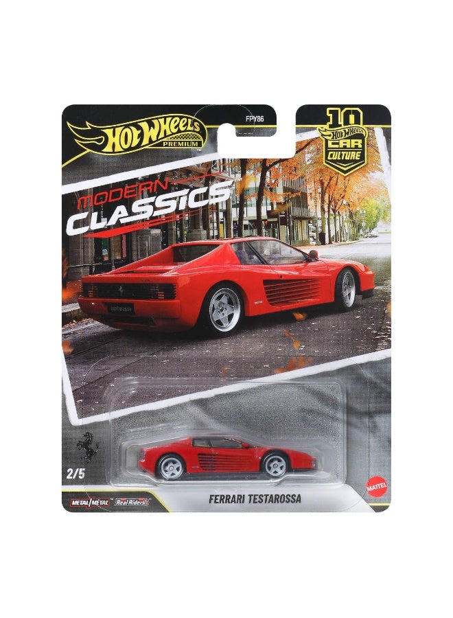 Hot Wheels 1:64 Scale 2026 Ferrari Testarossa, Premium Collectible Toy, Car Culture , Real Riders Tires & Metal/Metal Body & Chassis, Modern Classics​​​ - Image 1