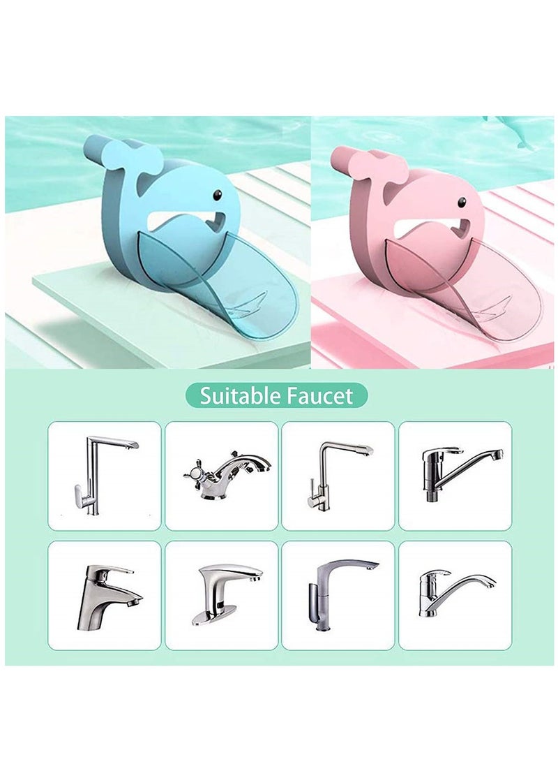 SYOSI Faucet Extender Bathroom Extension Spout Accessories Faucet Extender Sink for Kids Adapter Easy Assembly for Kitchen Cartoon Whale Faucet Cover 2PCS - Image 3
