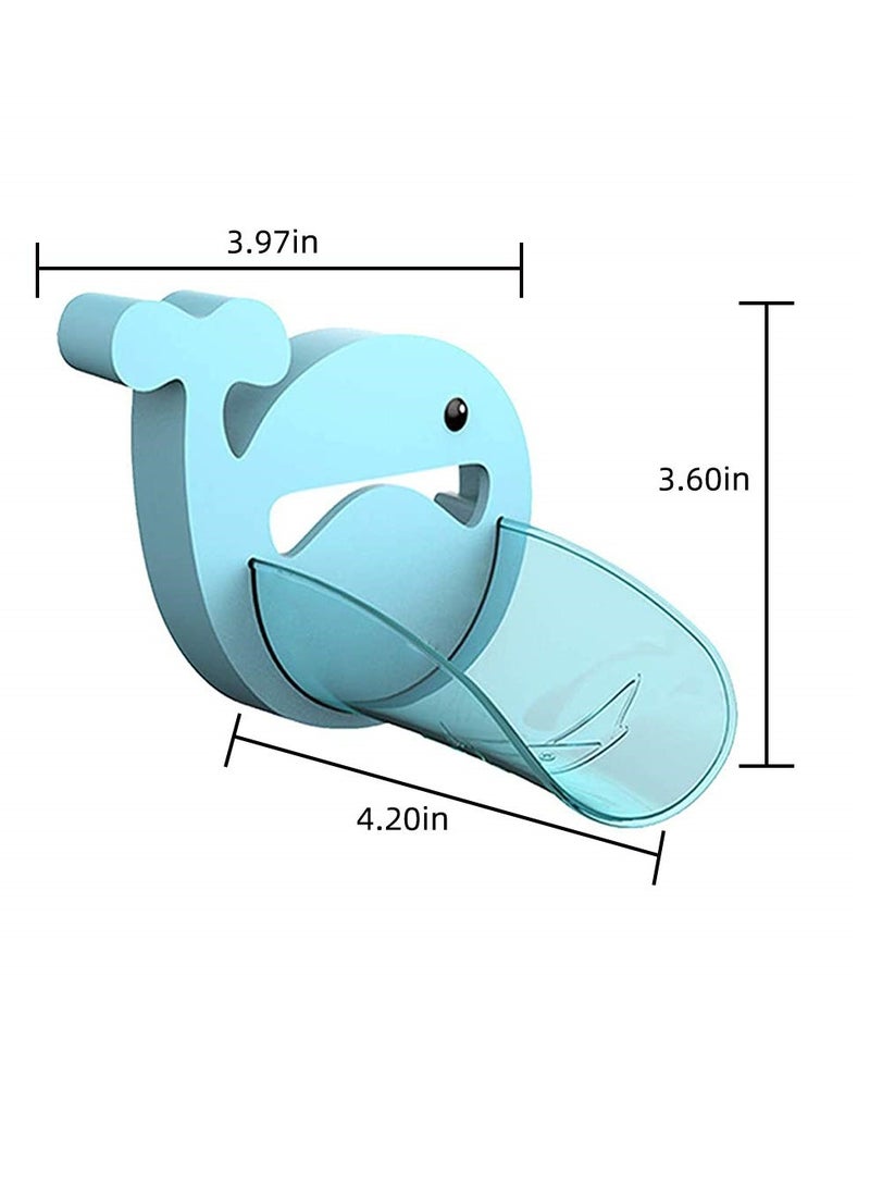 SYOSI Faucet Extender Bathroom Extension Spout Accessories Faucet Extender Sink for Kids Adapter Easy Assembly for Kitchen Cartoon Whale Faucet Cover 2PCS - Image 4