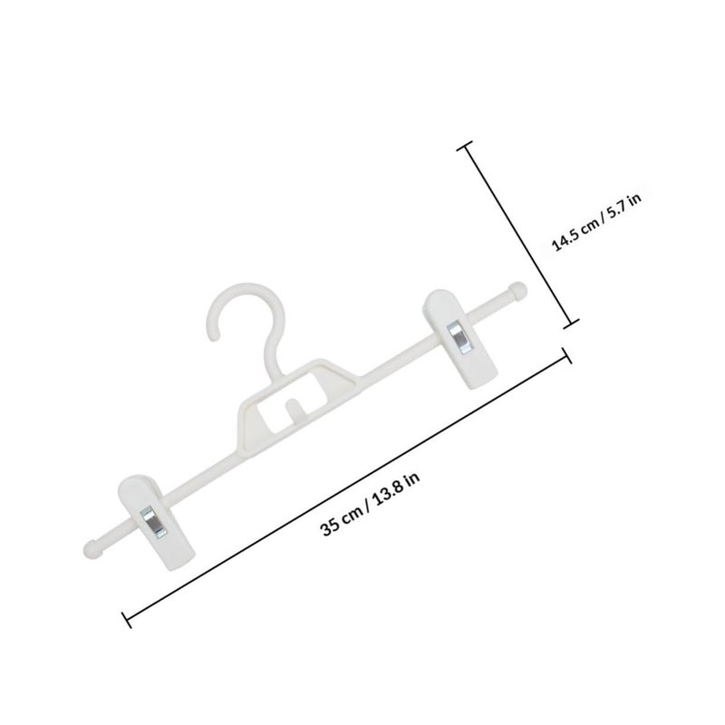 Adjustable Plastic Pants Hangers With Clips 35x14 5cm Milk White Sturdy Drying Rack 10 Pcs - Image 3