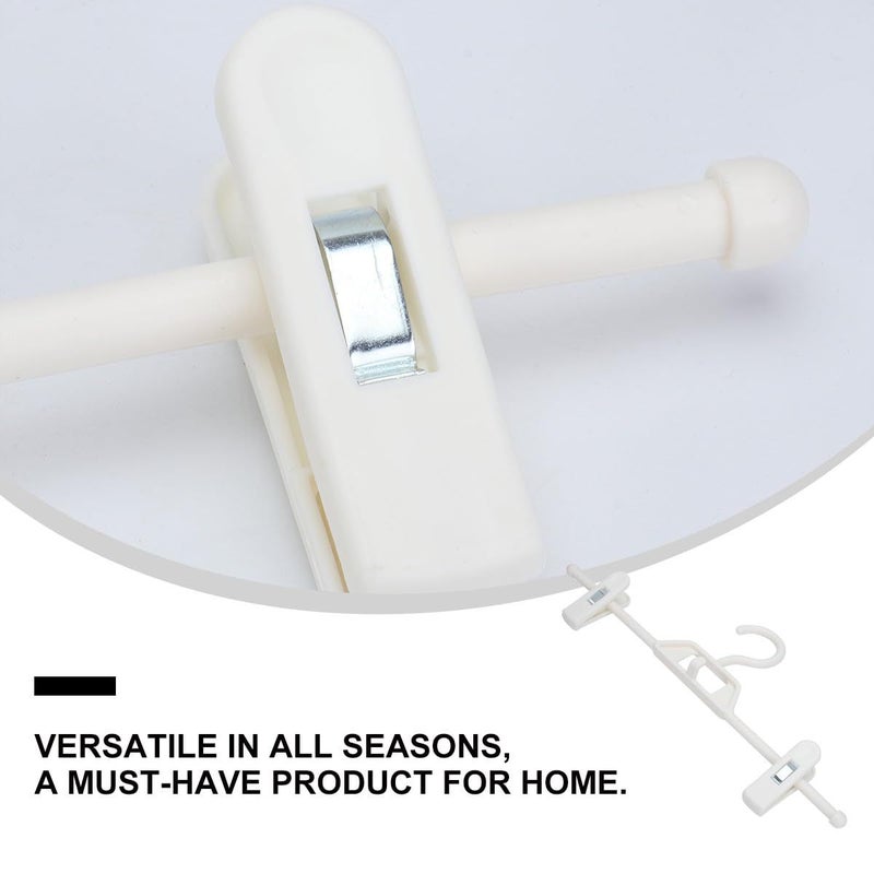 Adjustable Plastic Pants Hangers With Clips 35x14 5cm Milk White Sturdy Drying Rack 10 Pcs - Image 4