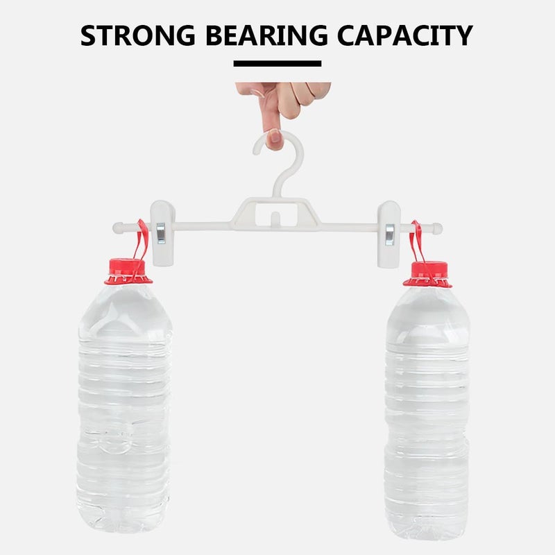 Adjustable Plastic Pants Hangers With Clips 35x14 5cm Milk White Sturdy Drying Rack 10 Pcs - Image 5