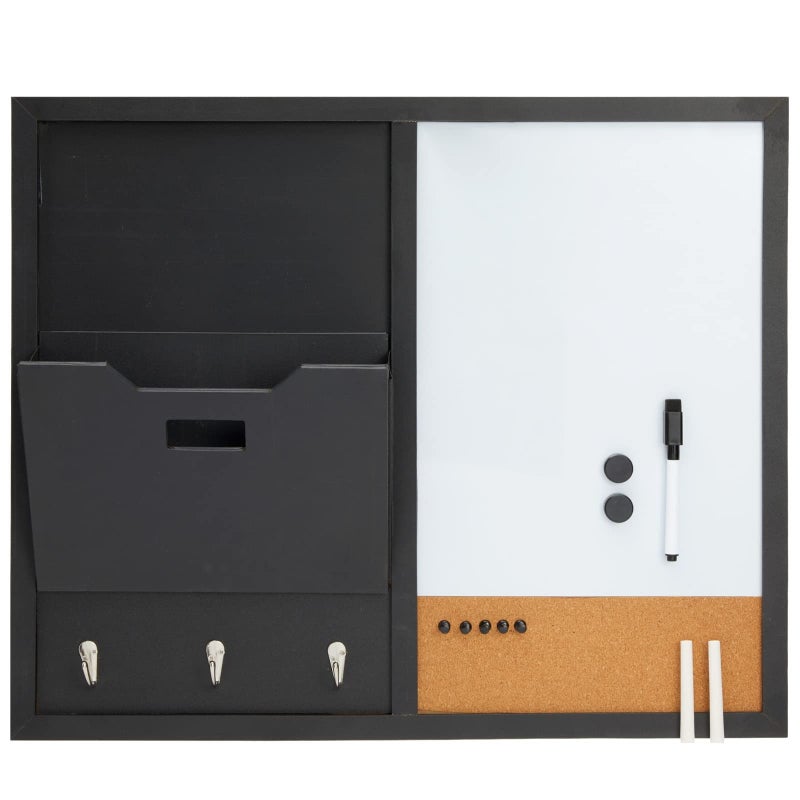 Juvale White Board Message Command Center & Wall Organizer - 21.9 x 18.2 x 0.6 in, White - Dry Erase Calendar for Wall with Chalkboard & Cork Surface - Image 5