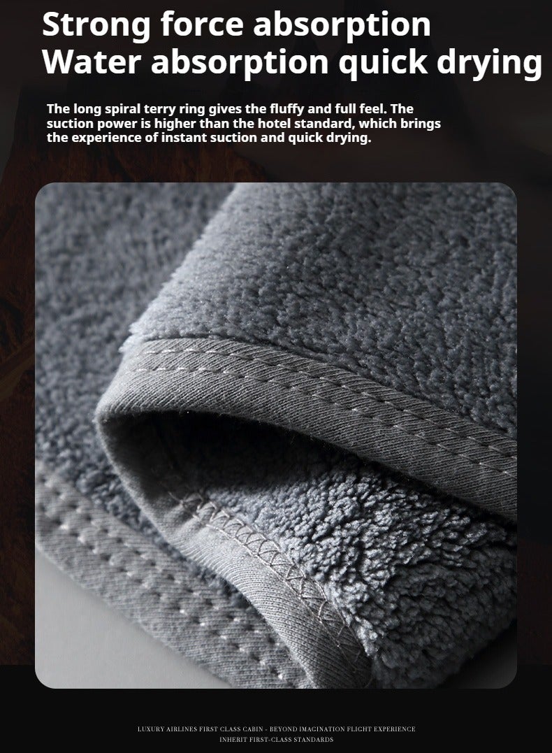 Wisalia 3 piece towel set, made of 100% combed cotton with high quality, fast drying, high water absorption, thick and soft hotel grade bath towels, suitable for bathroom and SPA bathroom towel set 35x75cm (blue/white/gray towel three piece set) - Image 3