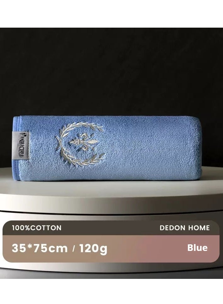 Wisalia 3 piece towel set, made of 100% combed cotton with high quality, fast drying, high water absorption, thick and soft hotel grade bath towels, suitable for bathroom and SPA bathroom towel set 35x75cm (blue/white/gray towel three piece set) - Image 5