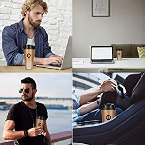 VAKTAVYA Coffee Mug 500ML Insulated Coffee Cups Double Walled Travel Mug Vacuum Insulation Stainless Steel Car Coffee Mug with Leakproof Lid Reusable Thermal Cup for Hot Cold Drinks Coffee Tea Beer - Image 4