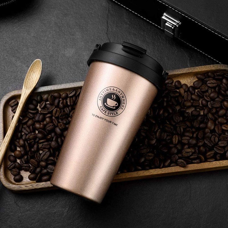 VAKTAVYA Coffee Mug 500ML Insulated Coffee Cups Double Walled Travel Mug Vacuum Insulation Stainless Steel Car Coffee Mug with Leakproof Lid Reusable Thermal Cup for Hot Cold Drinks Coffee Tea Beer - Image 2