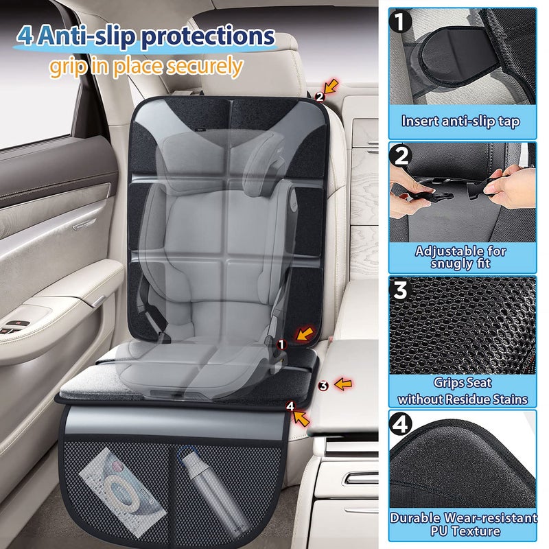 Gimars Car Seat Protectors, 2 Pack XL 5-Layer Thickest EPE Waterproof Protectors with 600D Fabric, Nonslip Backing, Storage Pockets for SUV, Sedan, Truck, Leather Seats (Gray) - Image 5