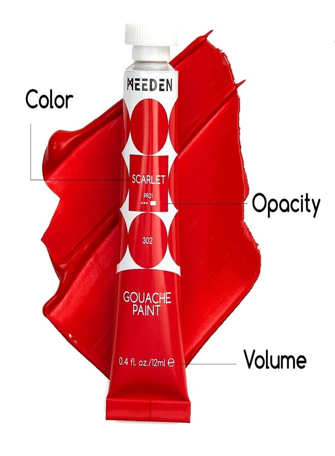 MEEDEN Gouache Paint Tube Set - 48 x 12ml (0.4 oz) Colors Art Paint Supplies for Artists Students Beginners - Rich Pigment Art Paints for Canvas Painting - Image 3