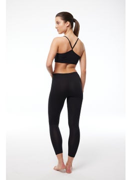 Malabadi Women's Black Modal Long Maternity Leggings 1901  - Image 2