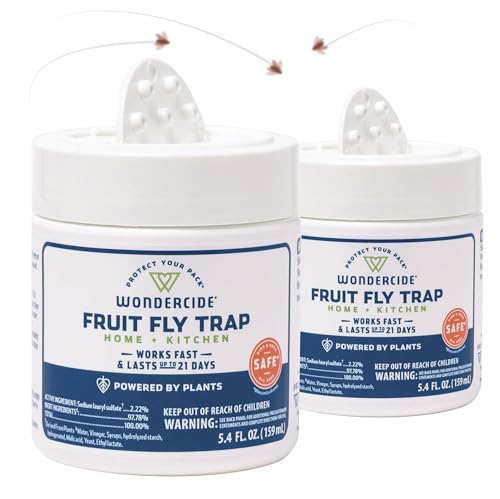 Wondercide - Fruit Fly Traps for Indoors - Fruit Fly Killer - Pet and People Safe - Made in USA & Plant Based - 5.4 oz - 2 Pack - Image 1