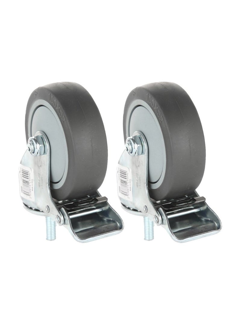 BMB tools 2-Piece 5inch TPR Medium Heavy Duty Caster - Swivel with Brake - Screw - Image 1