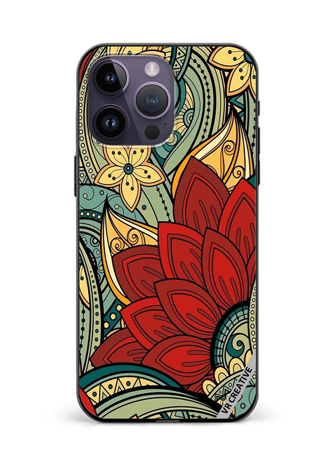VR CREATIVE Protective Case Cover For Apple iPhone 16 Pro Max Flower Design Multicolour