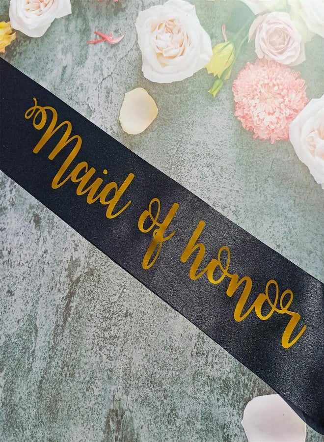 ماجنوسون جاردن وشاح وصيفة الشرف من ماغنوسون جاردن، وشاح أسود وذهبي لحفلة توديع العزوبية، زينة حفل توديع العزوبية، إكسسوارات حفل الزفاف، أفكار هدايا لطلب مساعدة وصيفة الشرف الرئيسية - Image 5