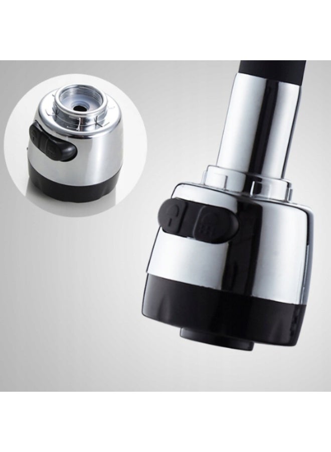 304 Stainless Steel Kitchen Sink Faucet with Flexible Pipe – Dual Function Sprayer – Black Finish – Single Handle – 360° Swivel Spout - Image 5