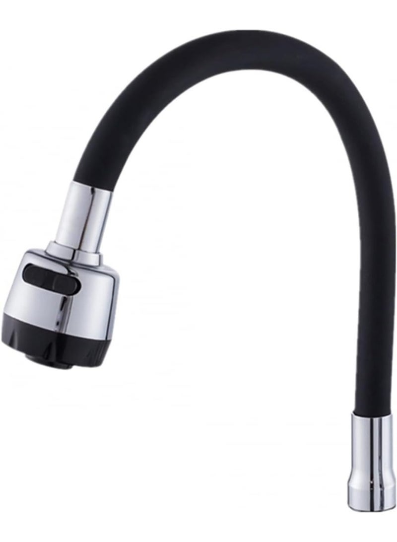 304 Stainless Steel Kitchen Sink Faucet with Flexible Pipe – Dual Function Sprayer – Black Finish – Single Handle – 360° Swivel Spout - Image 1